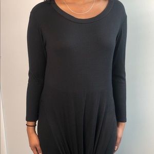 3/4 Sleeve Split Shirt Dress